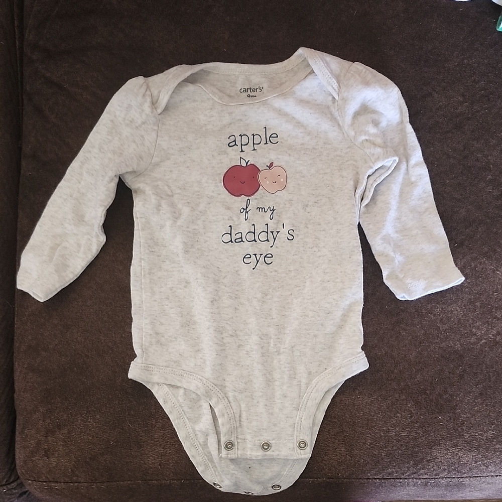 Carter's Light Gray Apple Print Bodysuit